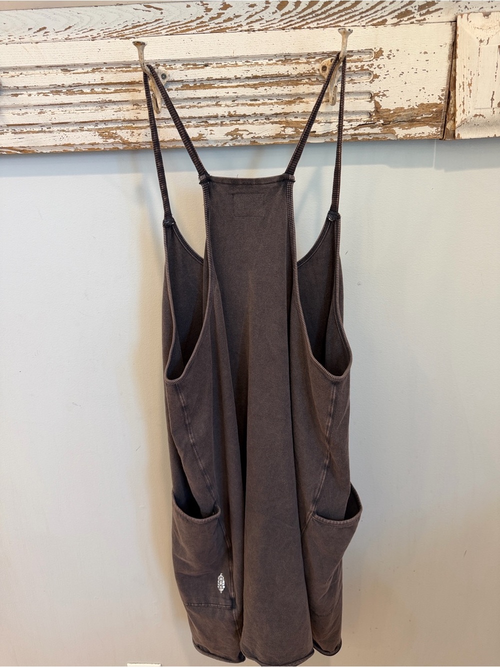 Free People Hot Shot Washed Brown Pocket Romper Size Large - Picture 3 of 8